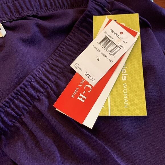 Cathy Daniels short length purple pants Size 1X NWT - Picture 6 of 6